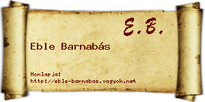 Eble Barnabás névjegykártya